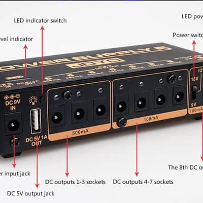 Joyo JP-05 Guitar Effect Pedal Power Supply Rechargeable 4400mAh Battery 8 DC Outputs 9V 12V 18V,price include the import duty for US buyer image 7