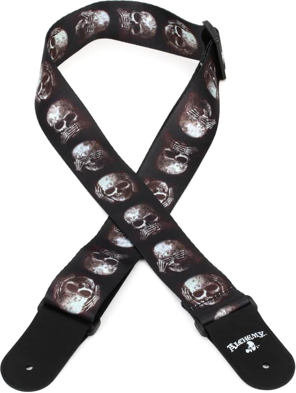 D'Addario Alchemy Guitar Strap - Muted Skulls (5-pack) Bundle image 1