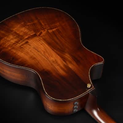 2022 Taylor Builder's Edition K24ce V-Class - Kona Burst | USA All Solid Grand Auditorium Acoustic Guitar Koa Beveled Armrest Cutaway ES-2 Pickup Paua Abalone Purfling | OHSC image 14
