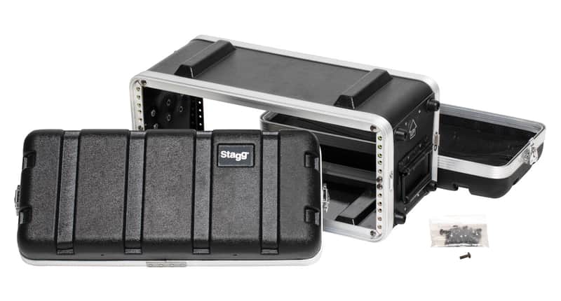 STAGG Lightweight Stackable Shallow ABS Rack Case For 4 Space 4U Unit 8.5" Deep image 1