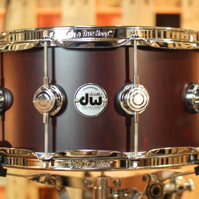 DW 6.5x14 Collector's Maple VLT Deep Cherry Satin Oil Snare Drum - SO#1318344 image 1
