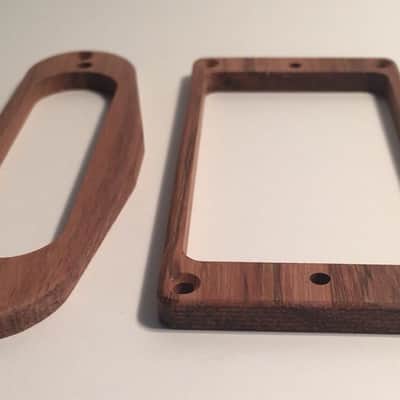 Guilford Koa Flat H/S Humbucker Strat Pickup Ring Set - USA image 3