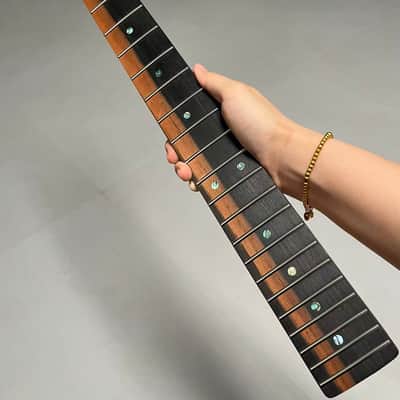 AAAAA Tele Ebony Fretboard Roasted flame Maple Electric Guitar Neck Radius 12inch Round stainless steel 22 frets hole 10mm Radius: 12 inches image 1