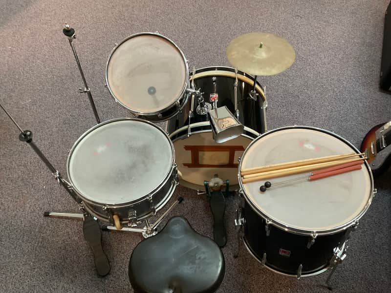 Premier 202 4 Piece Drumset 1960 - Piano Black - Mint! image 1