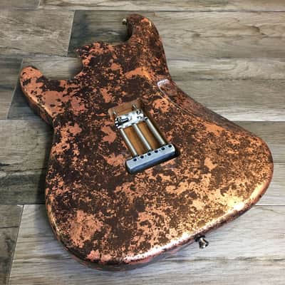 Made to Order - FRANCHIN Mercury guitar body Impressionist METALLIC LEAF (Gold/Silver/Copper/Bronze texture) Basswood Poplar Stratocaster-Strat-S-Style Made in Italy image 16