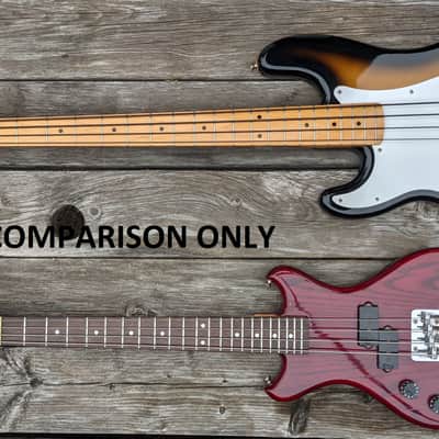Lefty 1983 Quest by Vantage travel bass 25" trans cherry - Made in Japan image 14
