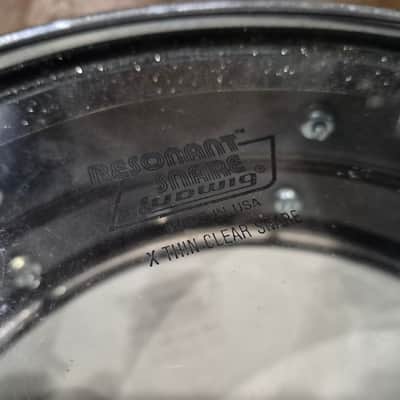 Ludwig LM404 Acrolite 5x14" Aluminum Snare Drum Black/White Badge Black Galaxy image 7