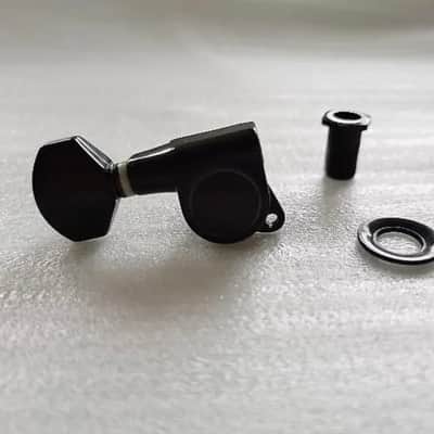 Left Handed 7 String Guitar Inline Tuners Machine Heads Black image 3