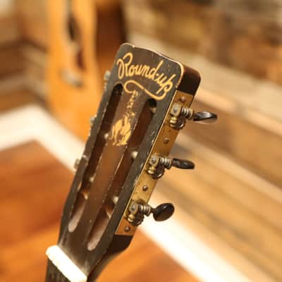 1935 Roundup Supertone Gene Autry Acoustic Guitar with Original Case Worldwide Shipping image 6