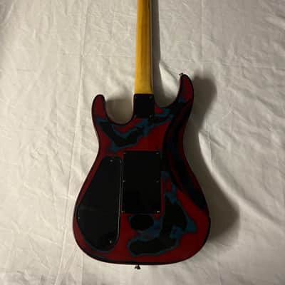 Arbor G-410 Electric Guitar SSS Strat Style Floyd 1980s - Washed Out Red / Blue image 10