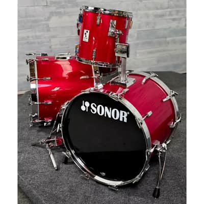 Used Vintage Sonor Phonic Plus 5pc Drum Set Candy Apple Red - Very Good image 2