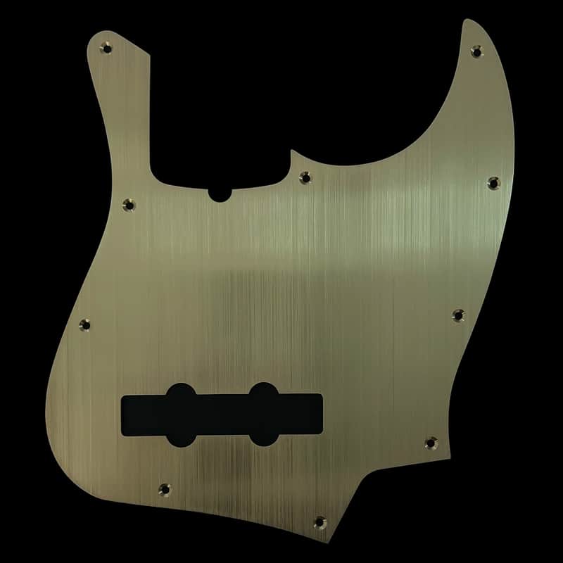 Jazz Bass Pickguard Scratchplate - 10-hole Contemporary - Brushed Brass - Made To Order image 1