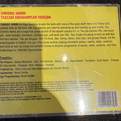 Tascam CHRONIC HORNS Sax Trumpet Trombone Giga Sampler CD Library image 2