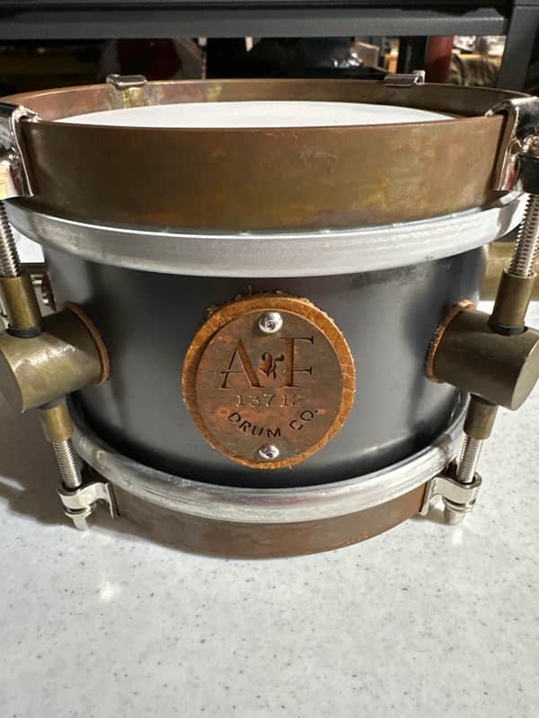 A&F Drum Company Raw Steel Snare Drum - 4 x 6-inch image 1
