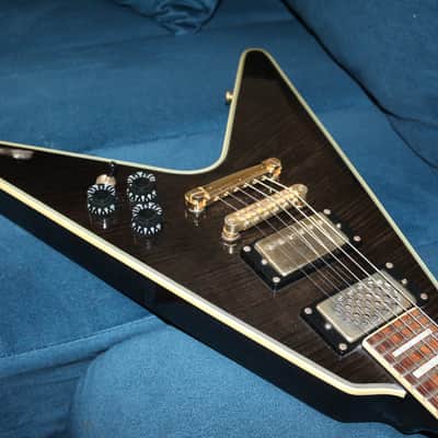 ESP Paul Smith Flying-V (Unique Mini/Traveller Guitar) - See-Through Black image 5