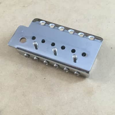 Fender? Early MIM Vintage Strat Bridge Plate Light NOS Aged 6 Rare Saddles Very Light Relic image 4