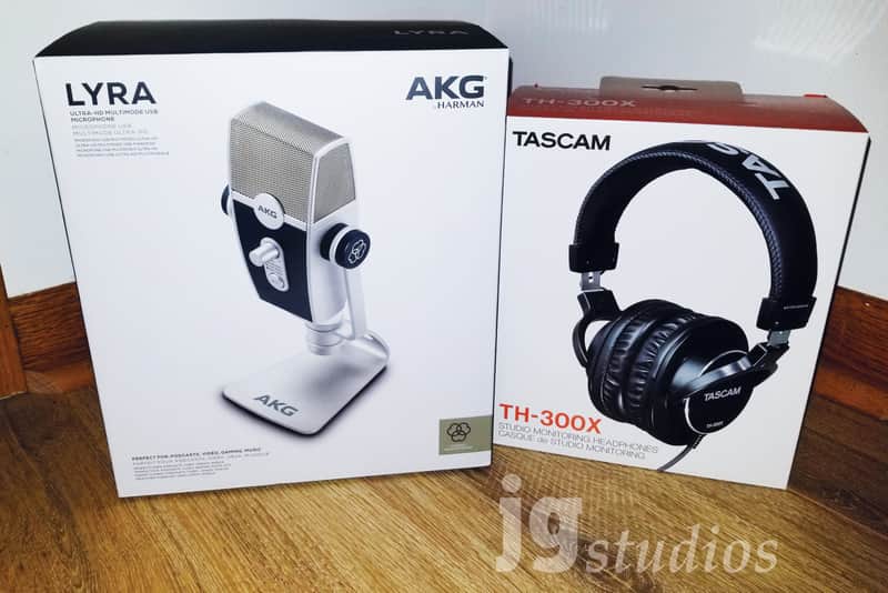 AKG Lyra Ultra- HD Multimode USB Microphone and Tascam TH-300X Headphone Podcasting Bundle...NEW! image 1