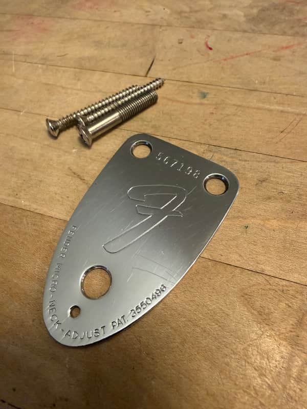 1974 Fender Stratocaster 3 bolt Neck Plate Telecaster ORIGINAL vintage with screws image 1