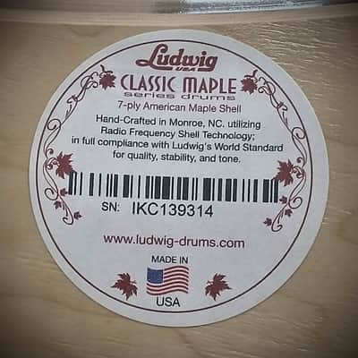 Ludwig 18/12/14" VIDEO Classic Maple Jazzette Drum Set - Maple Gloss image 20