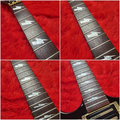Rare Fernandes EX-85L Left Handed 1984 - Black - Explorer - Lightning Bolt Inlays - Set Neck - Made In Japan MIJ image 9