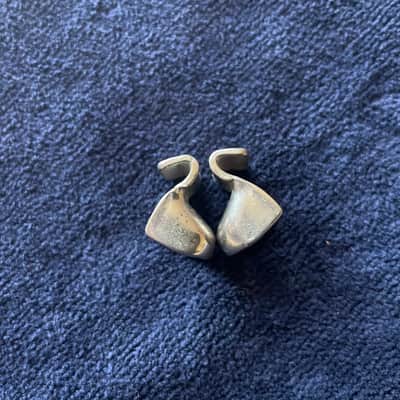Slingerland Radio King Rim Clips (2) Nickel on Brass for Single Flange Rims on Snare Drum, Tom - VERY GOOD image 6