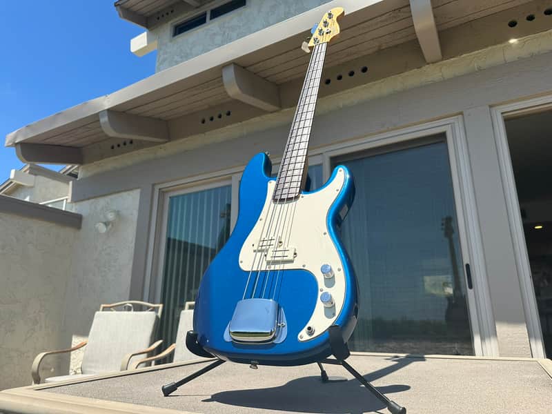 Video! Custom Fender Standard Precision Bass Blue image 1
