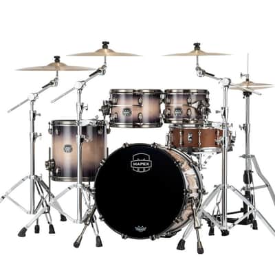 Mapex Saturn Evolution Fusion 4 Piece Shell Pack Without Snare - Exotic Violet Burst (SE504XMBPZ) image 3