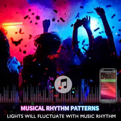 LED Stage Wash Light Bar - 2Pack 48W RGBCW DJ Light Bar IP66 Waterproof Smart APP & Remote Control with Music Sync Memory Function Uplights for Outdoor Indoor Parties Events image 4