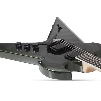 Schecter Warhammer NT Electric Guitar. Norse Dragon Bullseye metallic green image 5