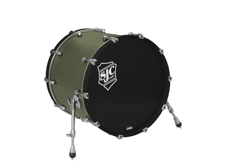 SJC Drums Navigator 18x22 Bass Drum - Deep Olive / Chrome - New image 1