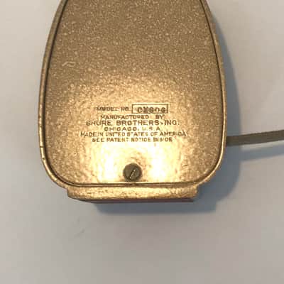 Near Mint Vintage 1950’s Shure CX-80G Gold Finish HiZ Crystal Microphone-All  Original-  Harmonica Mic image 2