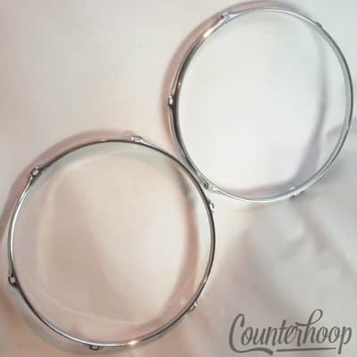 Ludwig 13" Tom Drum Rim/Hoop 6-Hole Batter Triple Flange Chrome Vintage 60s image 1
