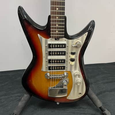 Vintage Silvertone Model 759 1437 Teisco 1960's Sunburst Electric Guitar Made in Japan Guitar image 6