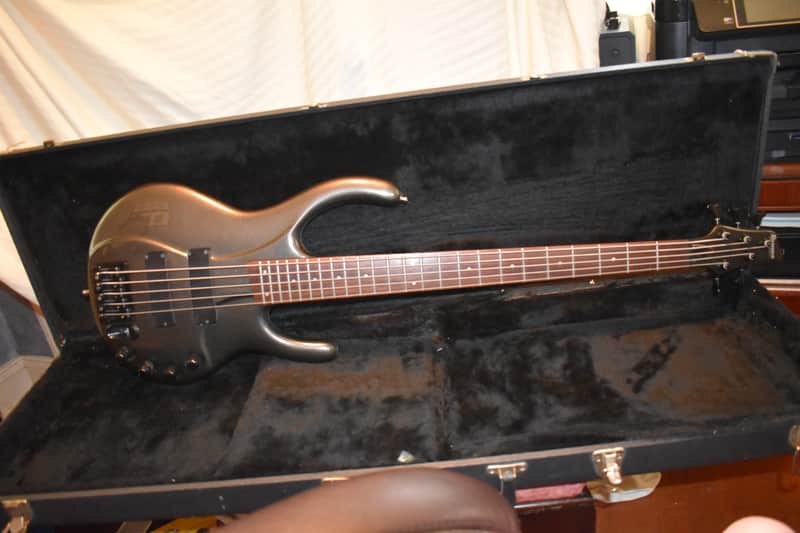 ibanez  edc 705 ergodyne 5 string bass guitar metallic grey image 1