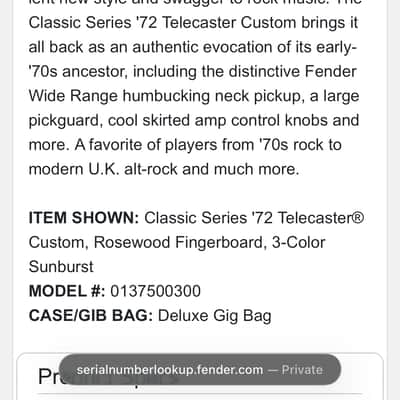 Fender Classic Series '72 Telecaster Custom image 15