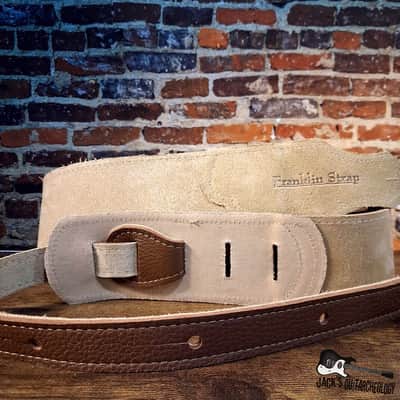 Franklin Strap - 2.5" Original Natural Glove Leather Guitar/Bass Strap (Caramel/Gold) image 4