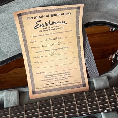 Eastman AR480CE John Pisano 30th Anniversary Sunburst - 2,651 kg - NEW image 16