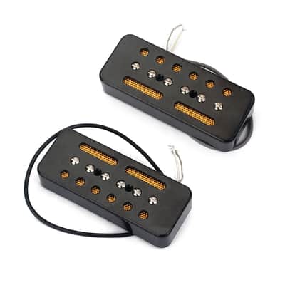 Black Guitar Neck and Bridge P90s Pickups Set