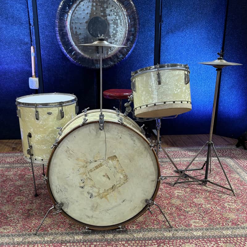 Leedy 1948 Broadway New Yorker w/Snare White Pearl image 1
