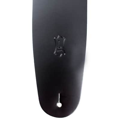 Levy's M4 Leather Bass Guitar Strap 3 1/2" Black image 3