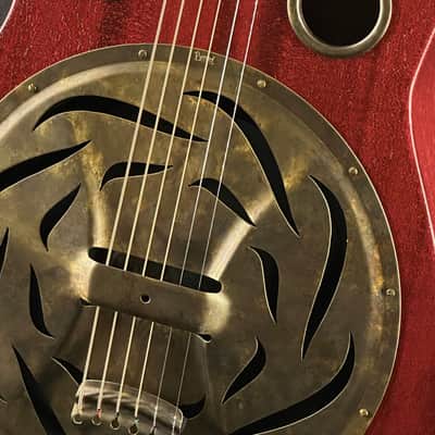 Beard Trailhead-E All Mahogany Roundneck Resonator with Cutaway in Scarlet image 2