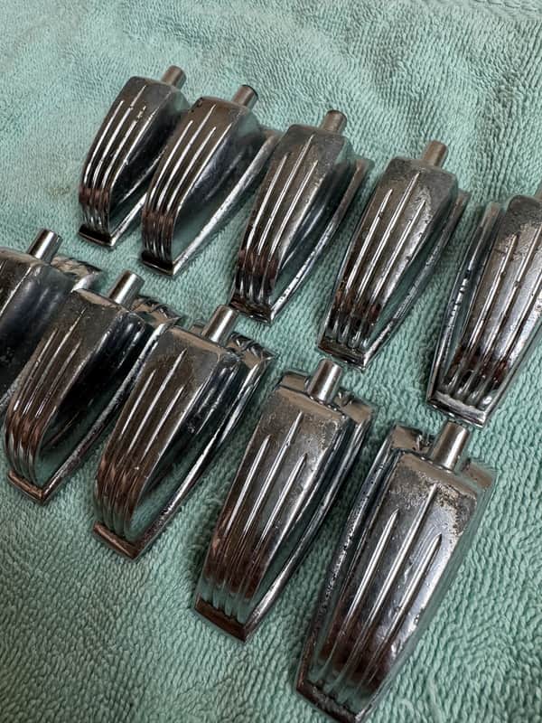 Ludwig Lot of 10 Vintage WFL Large Classic Bass Drum or Tom Lugs #001 50s - Chrome image 1