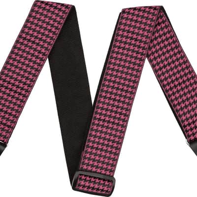 099-0709-056 Genuine Fender Pink Houndstooth Guitar and Bass Strap 0990709056 image 2