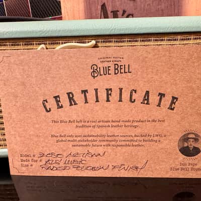 Blue Bell Straps ZOZO 73 ARTISAN Custom Shop for Al’s Music Factory  FADED BROWN image 2