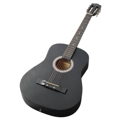 Cxxss Matte Black 38-inch Round Acoustic Guitar with Picks, Strings, Capo, Case, Tuner, and Strap image 11