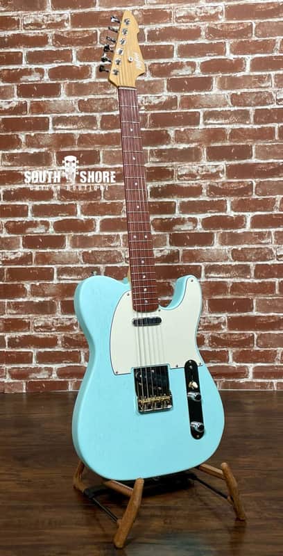 Rufini Guitars T-Modern Korina Body 2022 Ice Blue Satin, NEW (Authorized Dealer) image 1