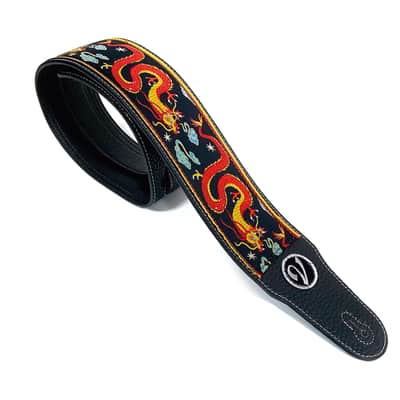 The Jimmy Dragon Suit Guitar Strap in Black - VTAR Vegan Guitar Straps image 2