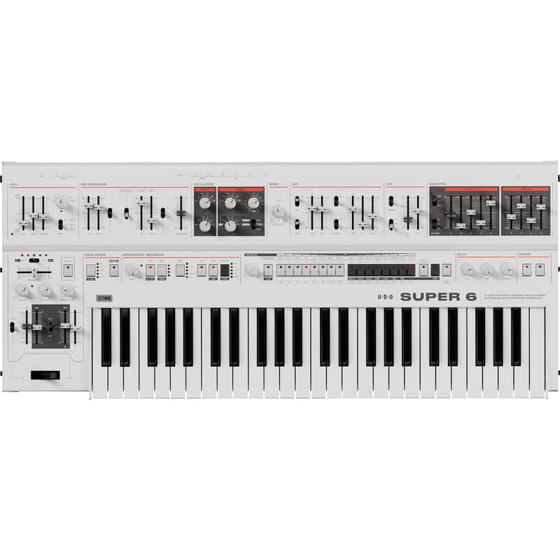 UDO Audio Super 6 ST49 Digital-Analog Hybrid Synthesizer - White image 1