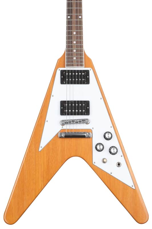 Gibson 70s Flying V Electric Guitar - Antique Natural image 1