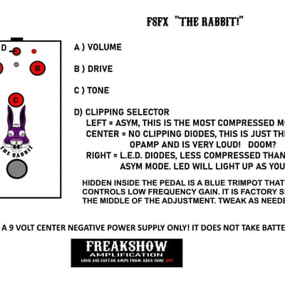 Freakshow Effects the Rabbit! (Brown Rabbit) LM308 Rat from the original maker! a Wilco fav! image 6